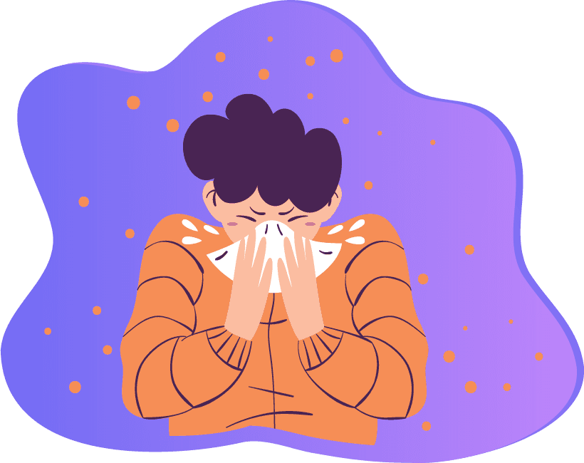 Person coughing illustration